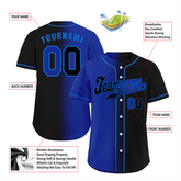 Custom Blue Black Gradient Fashion Black Authentic Baseball Jersey